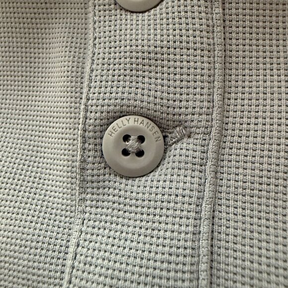 Helly Hansen Mens Polo Shirt Classic Fit Grey Yellow Logo Medium Lightweight - Picture 4 of 6